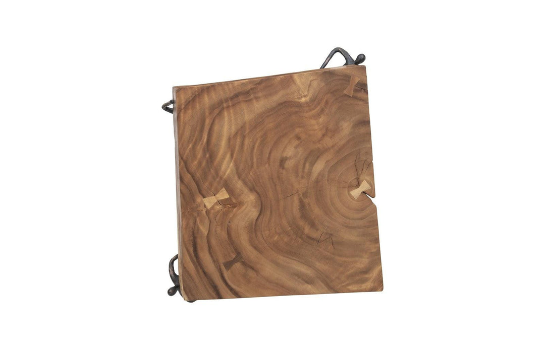 SwayLiving Atlas Side Table, Chamcha Wood/Metal, Natural ACCENT TABLES