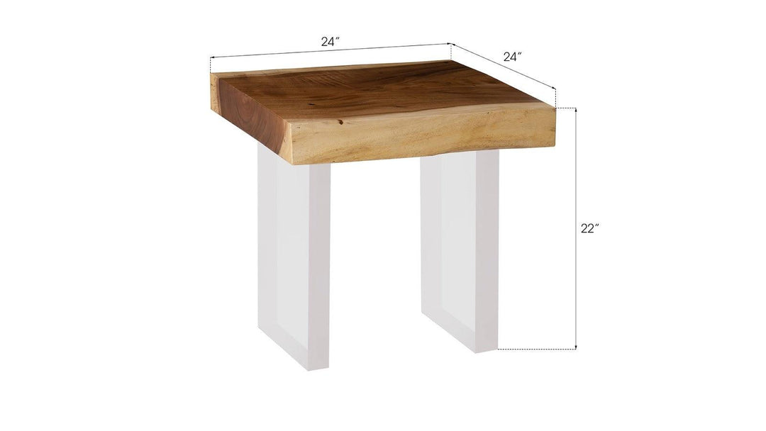 SwayLiving Floating Side Table, Natural, Acrylic Legs ACCENT TABLES