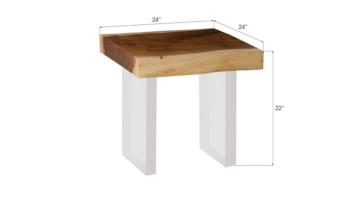 SwayLiving Floating Side Table, Natural, Acrylic Legs ACCENT TABLES
