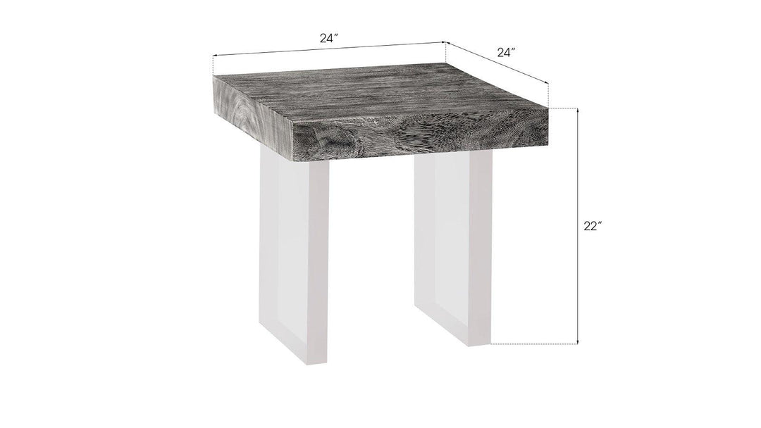 SwayLiving Floating Side Table, Gray Stone, Acrylic Legs ACCENT TABLES