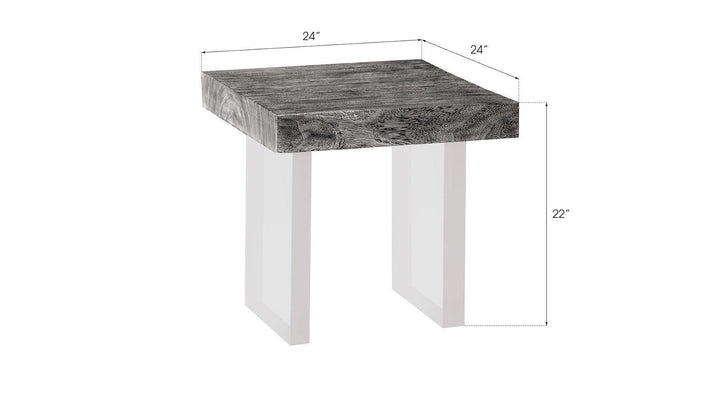 SwayLiving Floating Side Table, Gray Stone, Acrylic Legs ACCENT TABLES