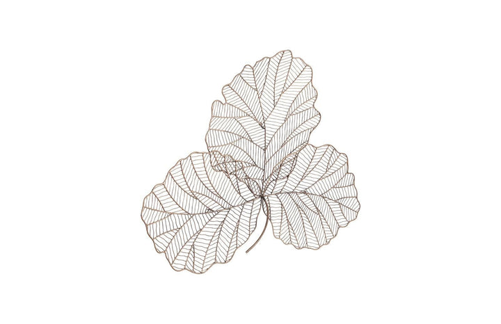 SwayLiving Tri Leaf Wall Art, Small, Metal, Copper/Black WALL ACCENTS