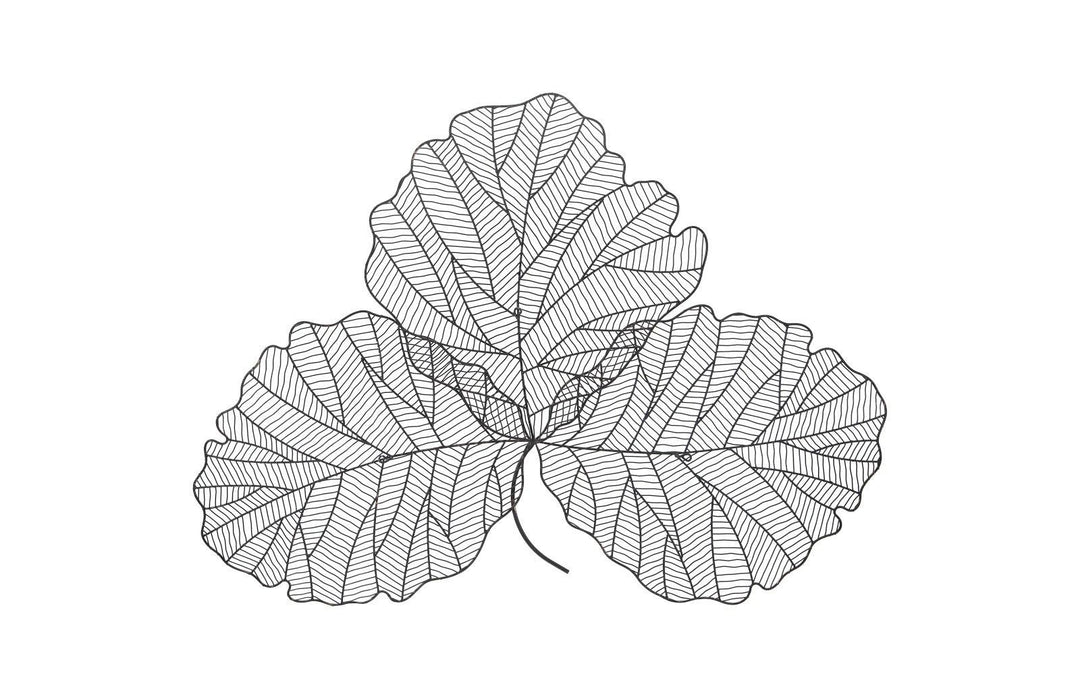 SwayLiving Tri Leaf Wall Art, Medium, Metal, Copper/Black WALL ACCENTS