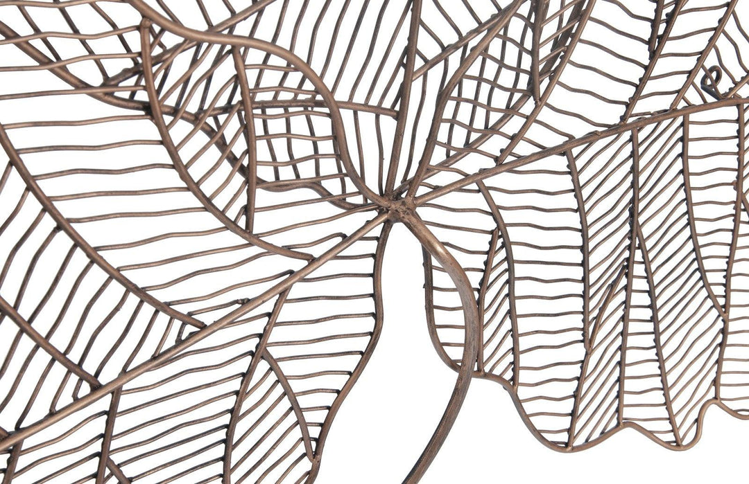 SwayLiving Tri Leaf Wall Art, Medium, Metal, Copper/Black WALL ACCENTS