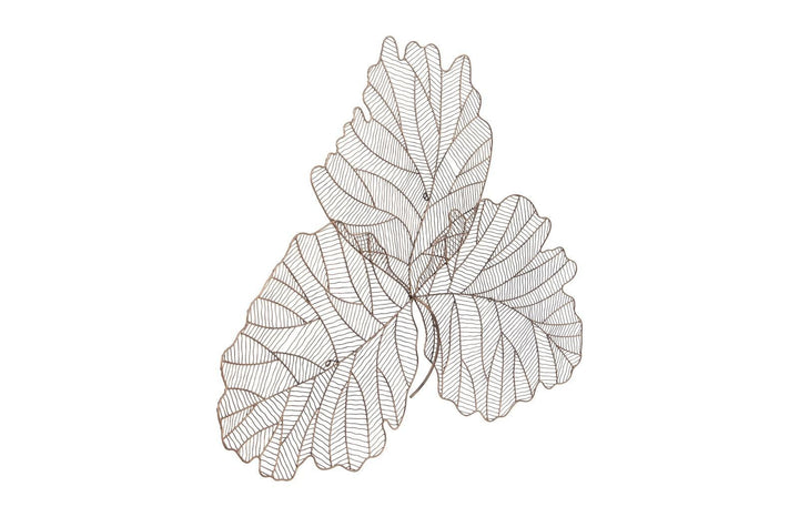 SwayLiving Tri Leaf Wall Art, Large, Metal, Copper/Black WALL ACCENTS