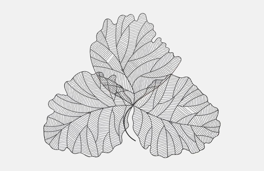 SwayLiving Tri Leaf Wall Art, Large, Metal, Copper/Black WALL ACCENTS
