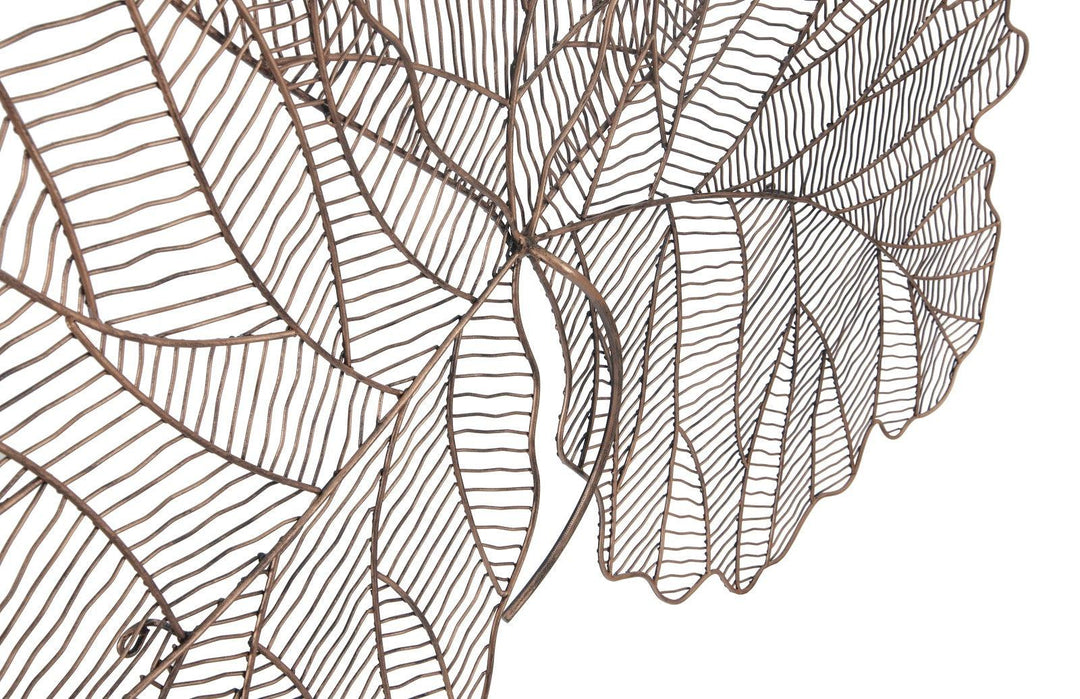 SwayLiving Tri Leaf Wall Art, Large, Metal, Copper/Black WALL ACCENTS