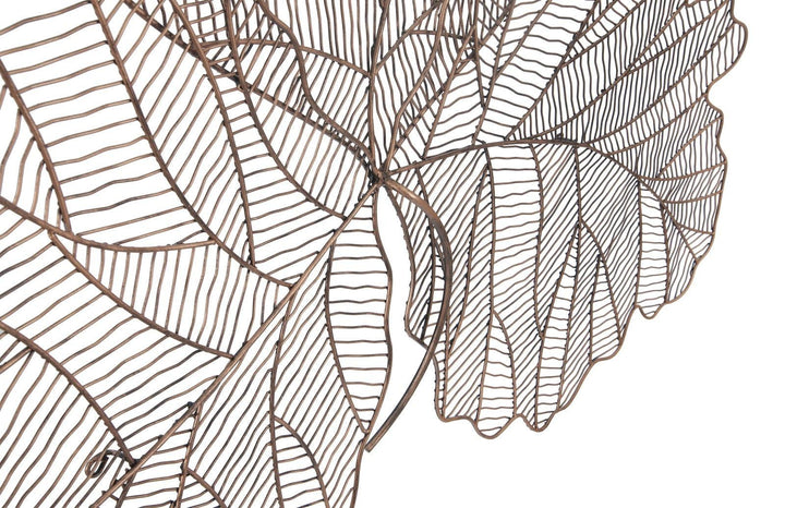 SwayLiving Tri Leaf Wall Art, Large, Metal, Copper/Black WALL ACCENTS