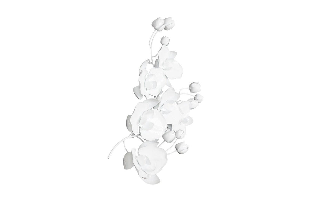 SwayLiving Orchid Sprig Wall Art, Medium, Metal, White WALL ACCENTS