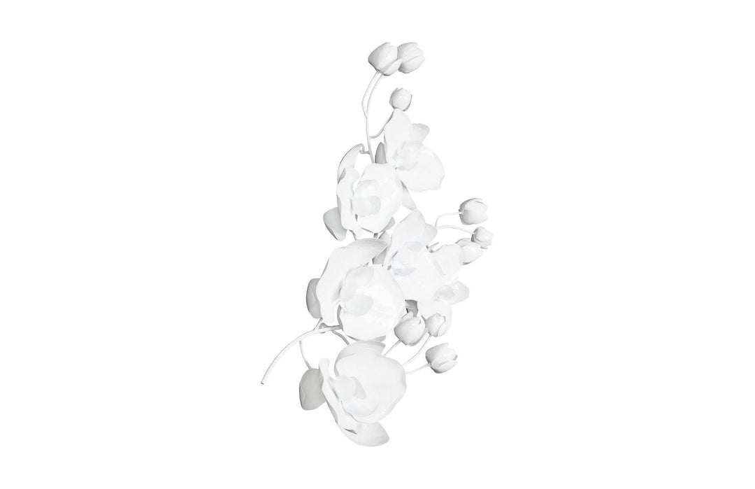 SwayLiving Orchid Sprig Wall Art, Medium, Metal, White WALL ACCENTS