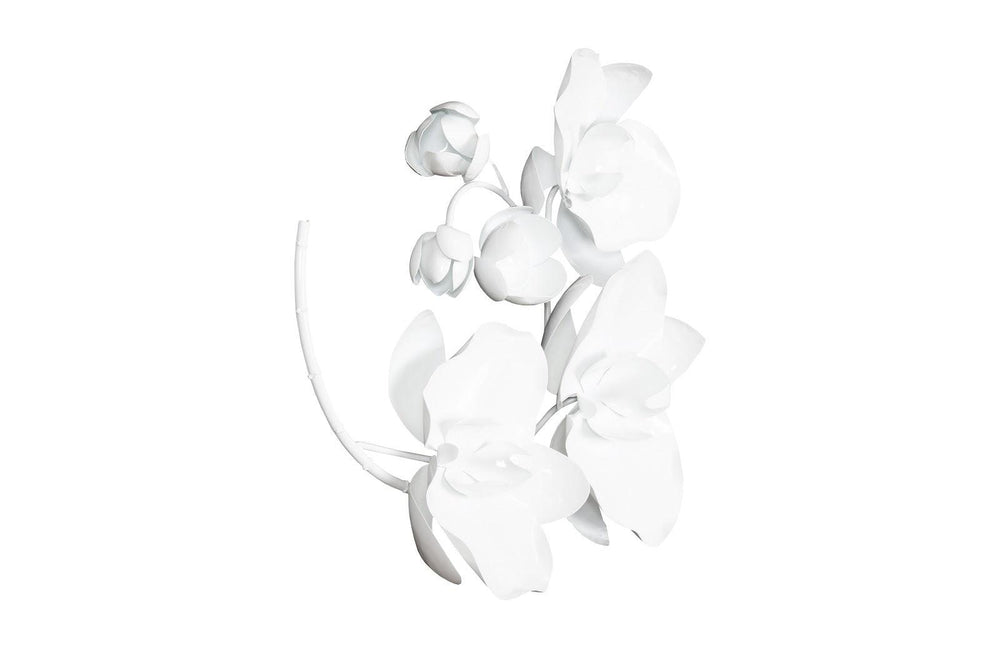 SwayLiving Orchid Sprig Wall Art, Small, Metal, White WALL ACCENTS