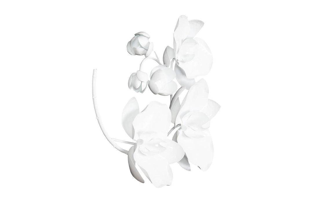 SwayLiving Orchid Sprig Wall Art, Small, Metal, White WALL ACCENTS