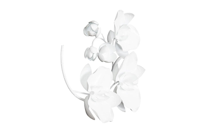 SwayLiving Orchid Sprig Wall Art, Small, Metal, White WALL ACCENTS