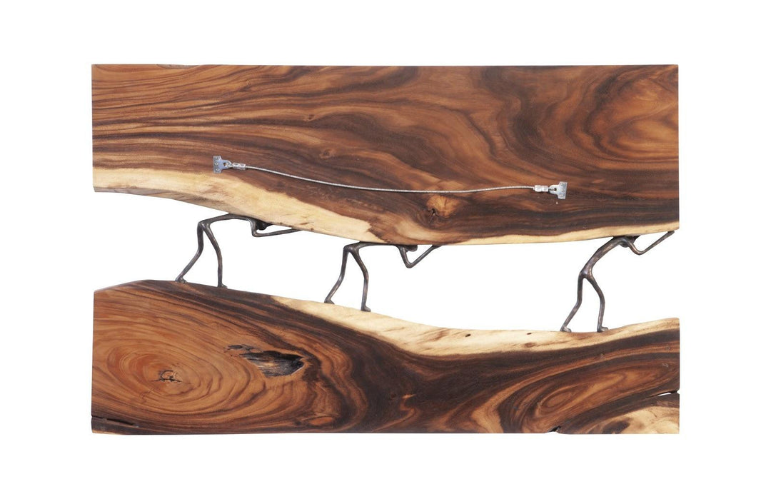 SwayLiving Atlas River Wall Panel, Chamcha Wood/Metal, Natural WALL ACCENTS