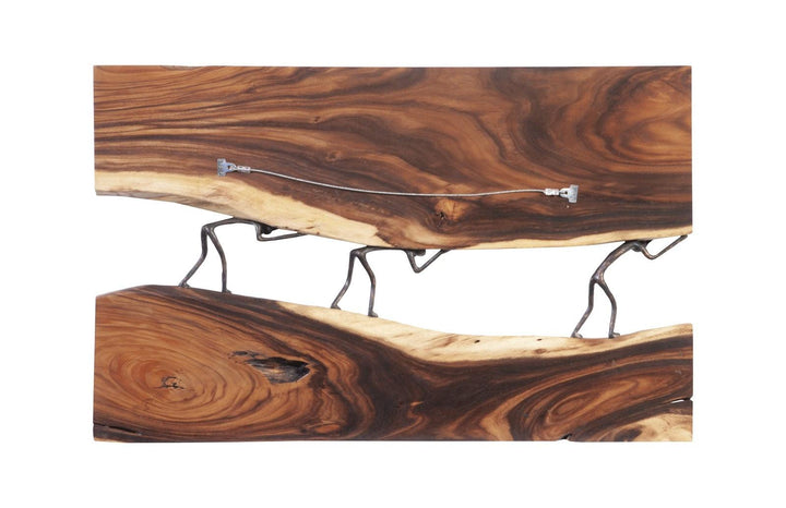 SwayLiving Atlas River Wall Panel, Chamcha Wood/Metal, Natural WALL ACCENTS