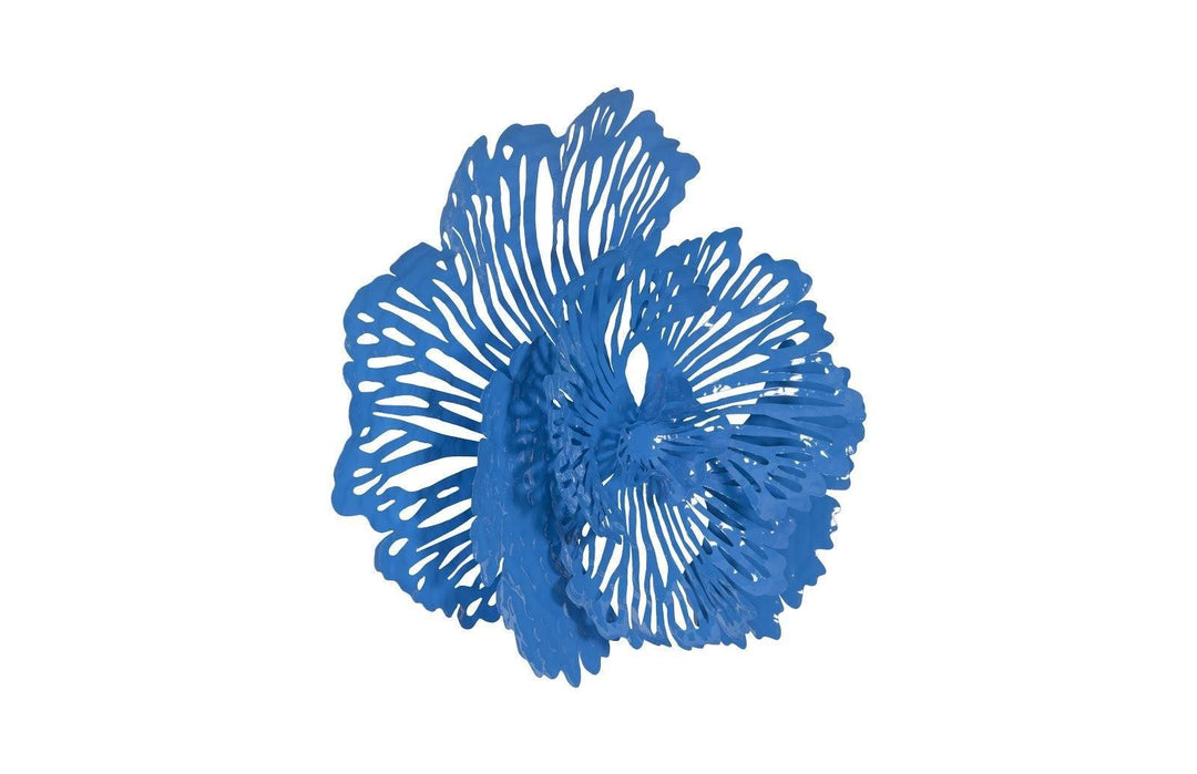 SwayLiving Flower Wall Art, Small, Blue, Metal WALL ACCENTS