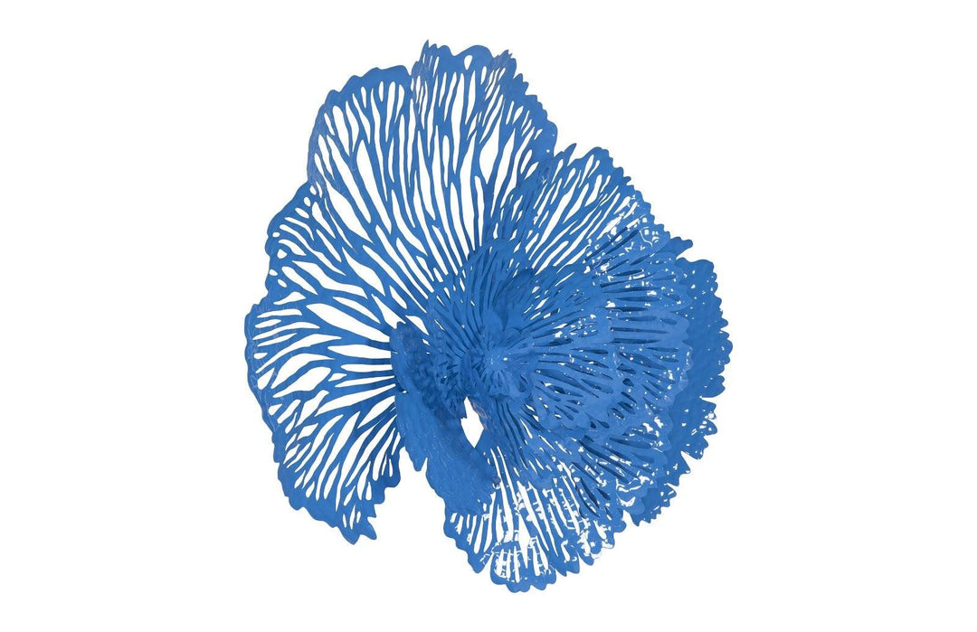 SwayLiving Flower Wall Art, Medium, Blue, Metal WALL ACCENTS