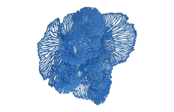 SwayLiving Flower Wall Art, Large, Blue, Metal WALL ACCENTS