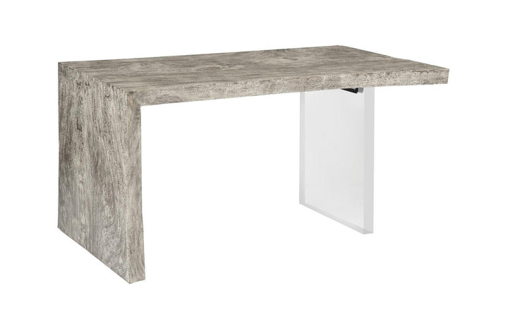 SwayLiving Austin Desk, Gray Stone, Acrylic Leg DESKS