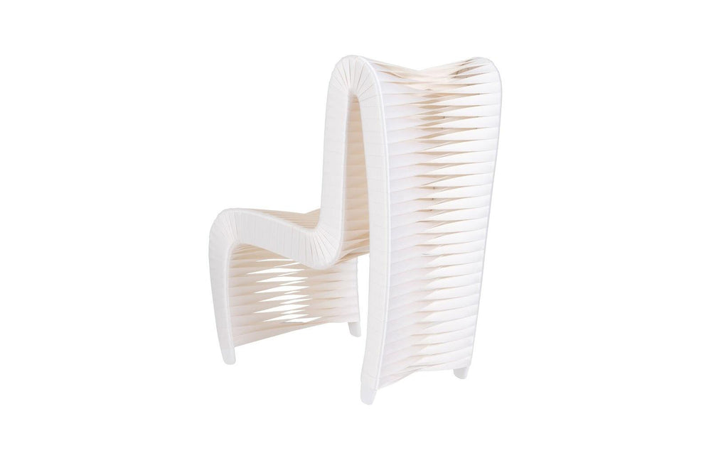 SwayLiving Seat Belt Dining Chair, High Back, White/Off-White - Set of 2 DINING CHAIRS