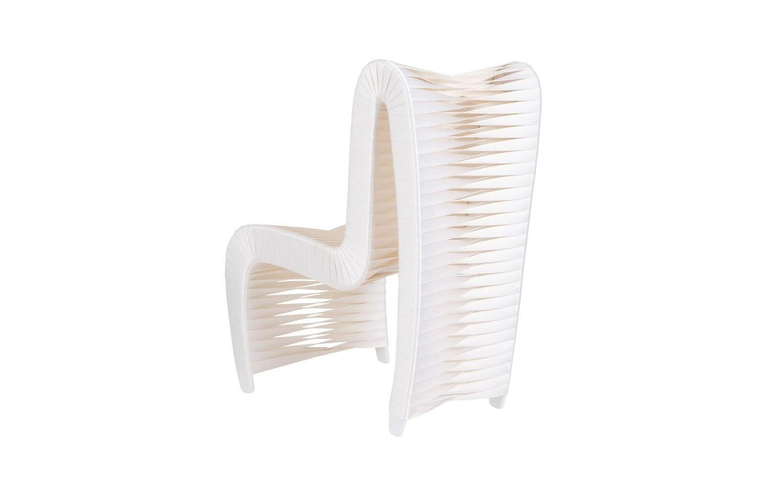 SwayLiving Seat Belt Dining Chair, High Back, White/Off-White - Set of 2 DINING CHAIRS