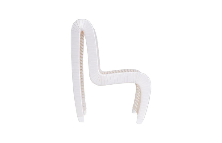 SwayLiving Seat Belt Dining Chair, High Back, White/Off-White - Set of 2 DINING CHAIRS