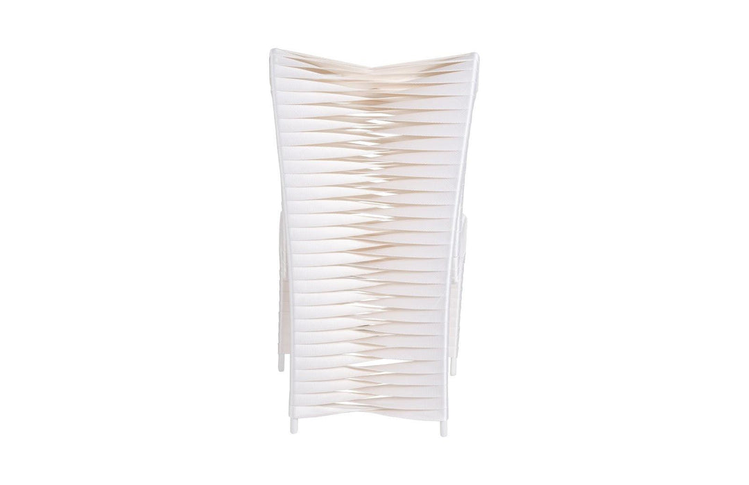 SwayLiving Seat Belt Dining Chair, High Back, White/Off-White - Set of 2 DINING CHAIRS