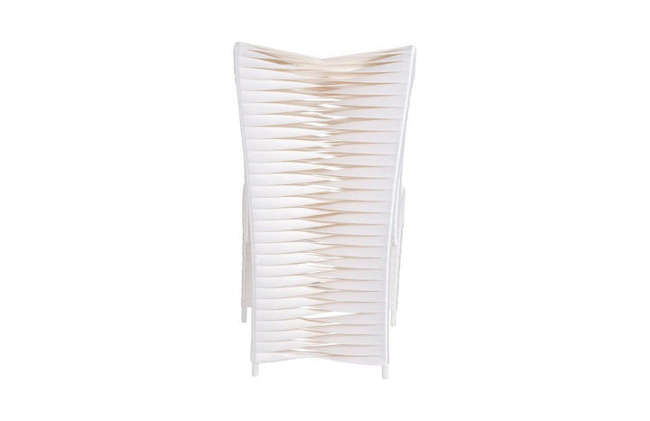 SwayLiving Seat Belt Dining Chair, High Back, White/Off-White - Set of 2 DINING CHAIRS