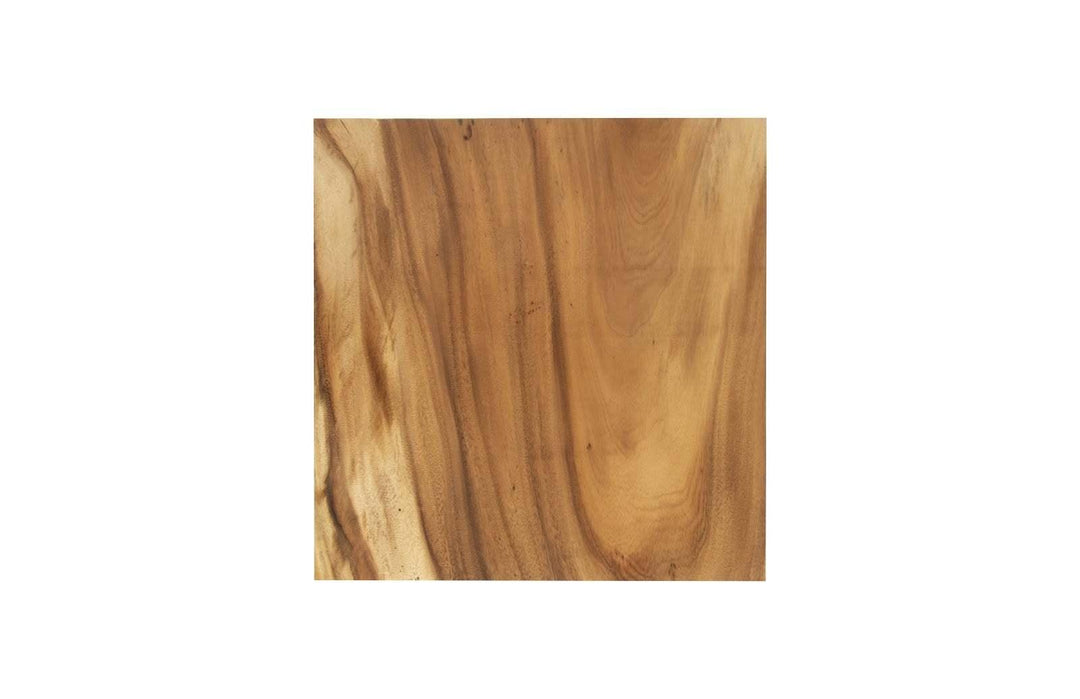 SwayLiving Martin Side Table, Chamcha Wood, Black Metal Base ACCENT TABLES