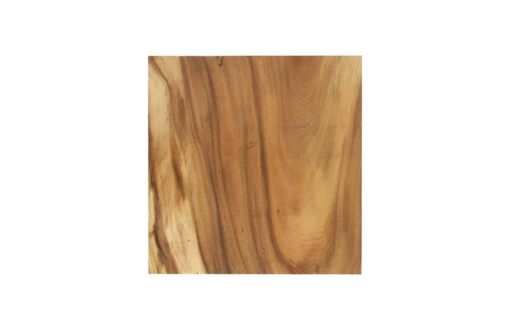 SwayLiving Martin Side Table, Chamcha Wood, Black Metal Base ACCENT TABLES
