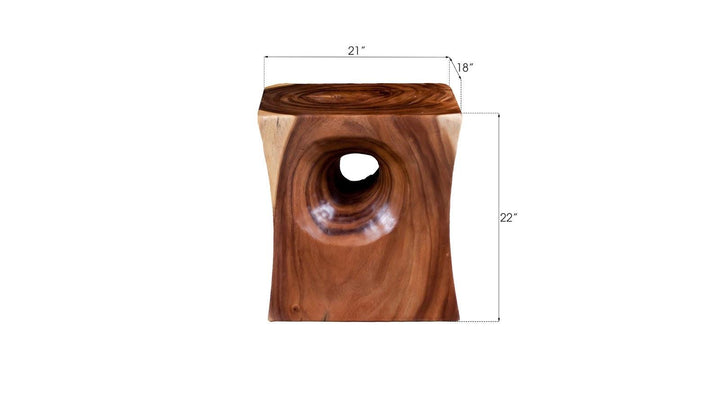 SwayLiving Peek a Boo Side Table, Chamcha Wood, Natural ACCENT TABLES