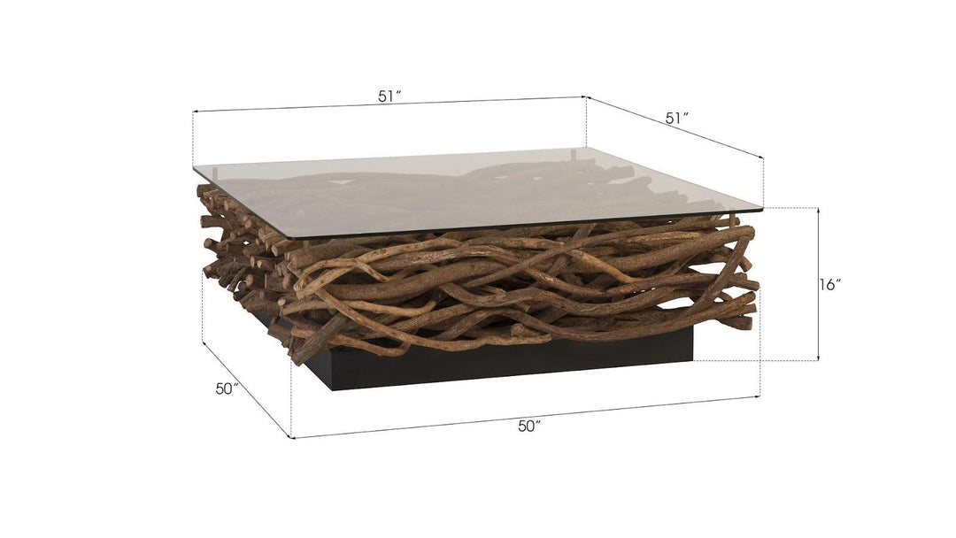 SwayLiving Vine Coffee Table, with Glass COFFEE TABLES