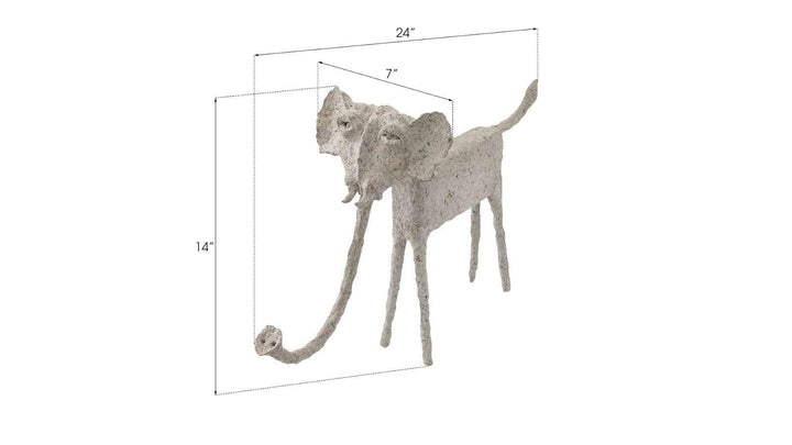 SwayLiving Elephant, Sculpted Animal, Trunk Down, Paper Mache DECORATIVE OBJECTS
