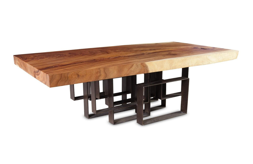 SwayLiving Score Coffee Table, Chamcha Wood, Iron Base COFFEE TABLES