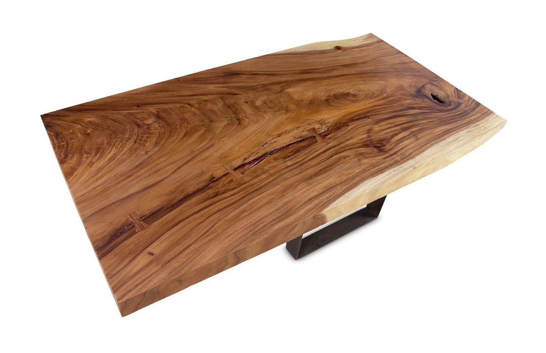 SwayLiving Score Coffee Table, Chamcha Wood, Iron Base COFFEE TABLES
