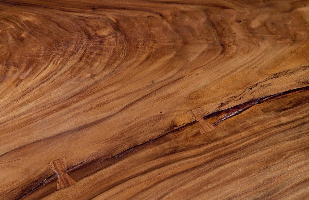 SwayLiving Score Coffee Table, Chamcha Wood, Iron Base COFFEE TABLES