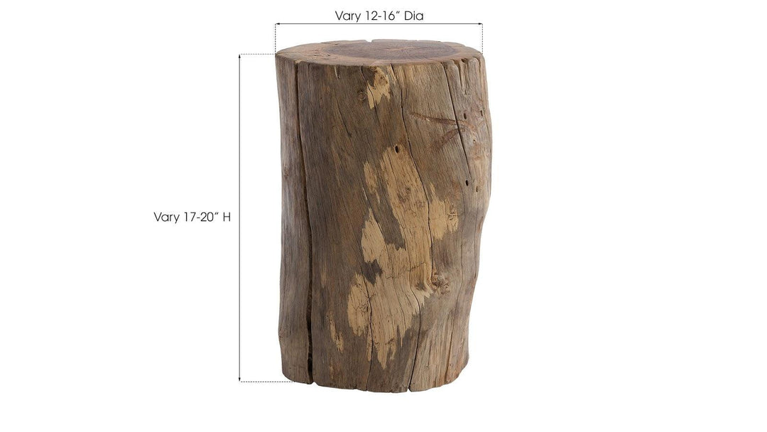 SwayLiving Stump Stool, Natural, Assorted OTTOMANS, POUFS, + STOOLS
