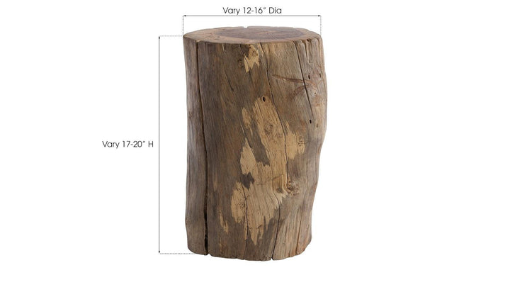 SwayLiving Stump Stool, Natural, Assorted OTTOMANS, POUFS, + STOOLS