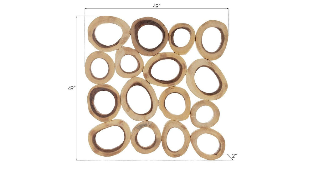 SwayLiving Chuleta Rings Wall Art, Chamcha Wood, Square, LG WALL ACCENTS