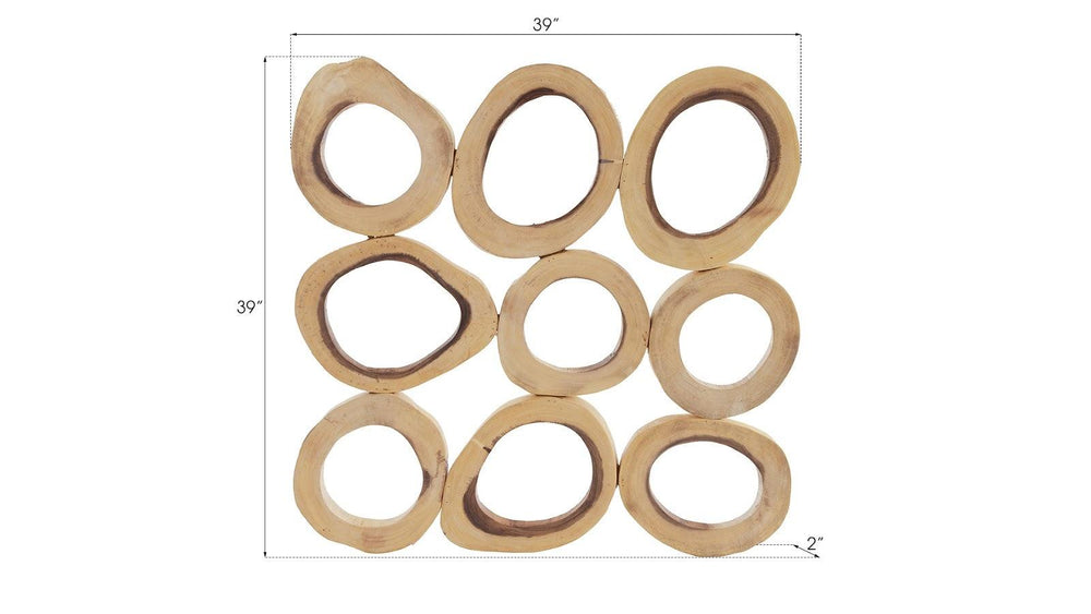 SwayLiving Chuleta Rings Wall Art, Chamcha Wood, Square, SM WALL ACCENTS