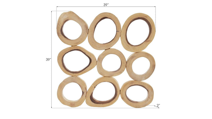 SwayLiving Chuleta Rings Wall Art, Chamcha Wood, Square, SM WALL ACCENTS
