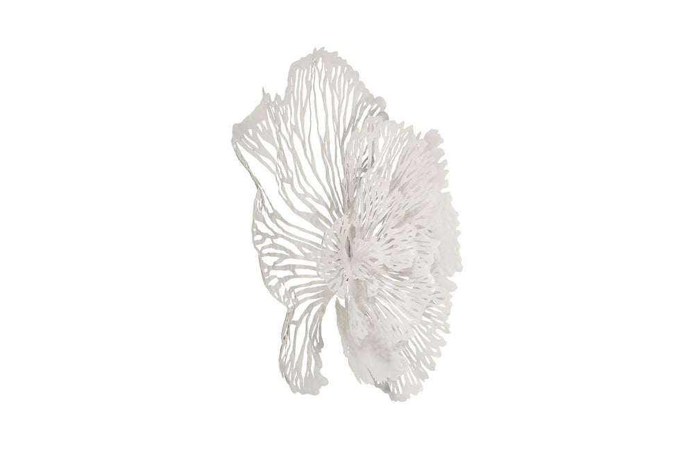 SwayLiving Flower Wall Art, Medium, White, Metal WALL ACCENTS