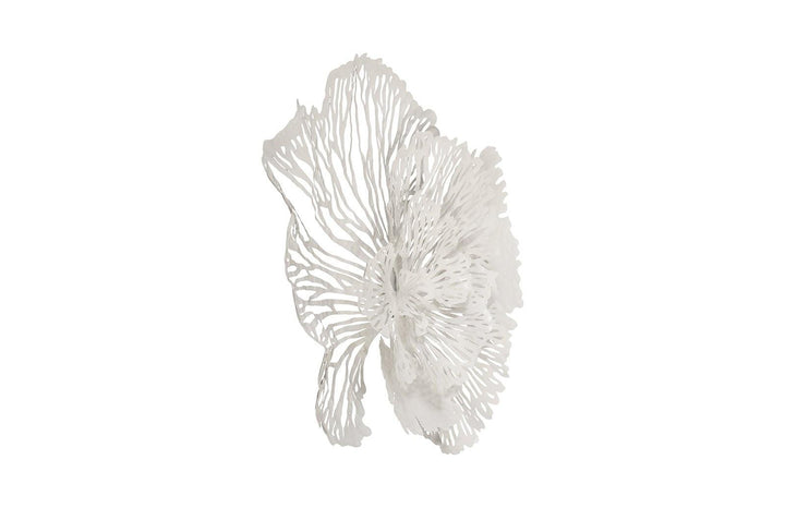 SwayLiving Flower Wall Art, Medium, White, Metal WALL ACCENTS