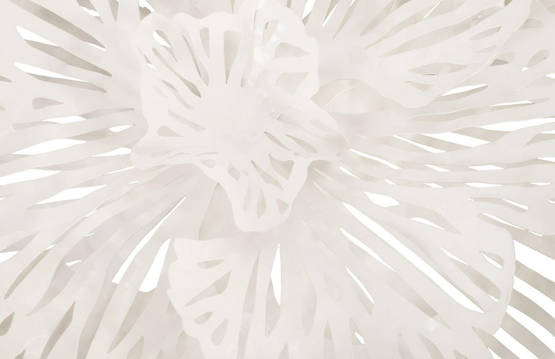 SwayLiving Flower Wall Art, Medium, White, Metal WALL ACCENTS