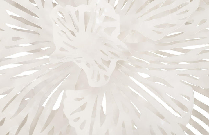 SwayLiving Flower Wall Art, Medium, White, Metal WALL ACCENTS