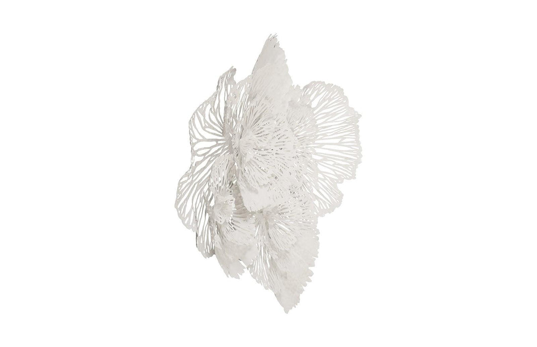 SwayLiving Flower Wall Art, Large, White, Metal WALL ACCENTS