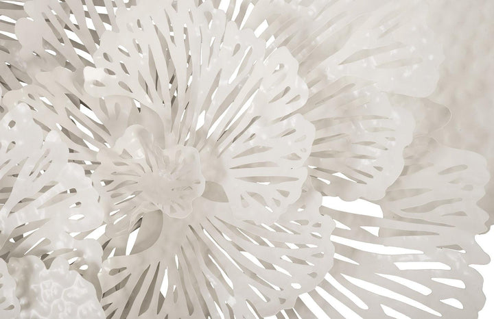 SwayLiving Flower Wall Art, Large, White, Metal WALL ACCENTS