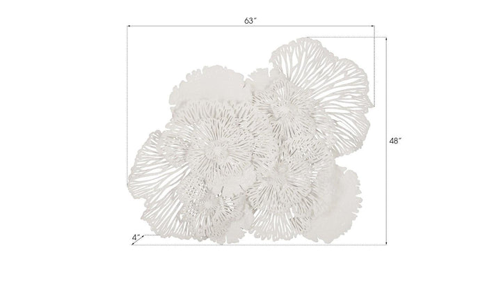 SwayLiving Flower Wall Art, Large, White, Metal WALL ACCENTS