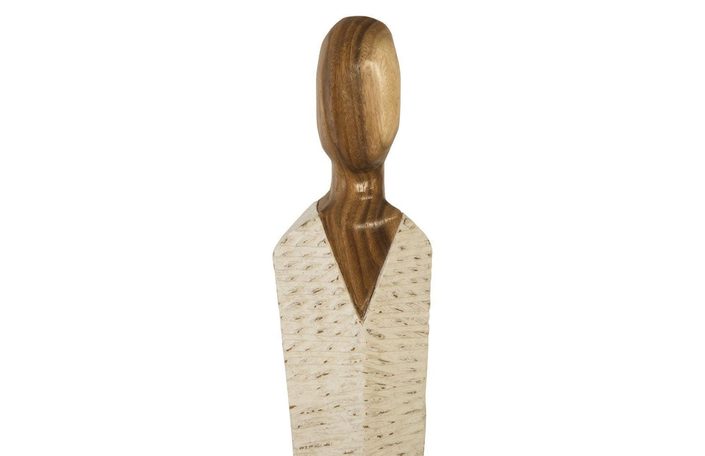 SwayLiving Vested Female Sculpture, Medium, Chamcha, Natural, White, Gold DECORATIVE OBJECTS
