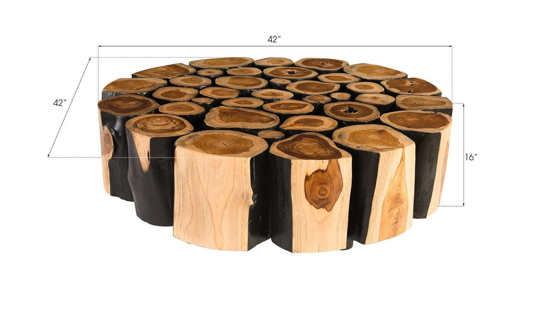SwayLiving Boscage Coffee Table on Black Metal Legs, Round COFFEE TABLES